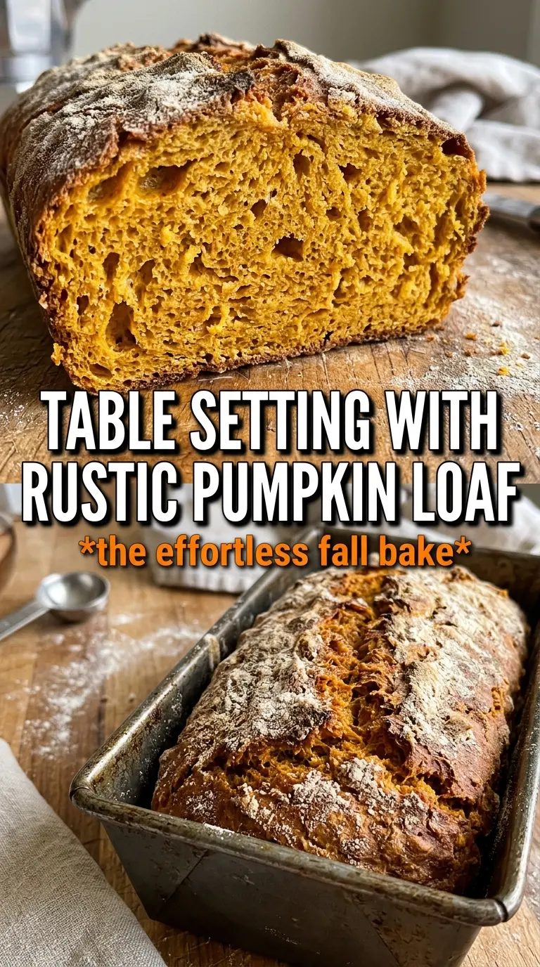 No-Knead Pumpkin Bread rustic artisan-style loaf, crackled crust, tender crumb