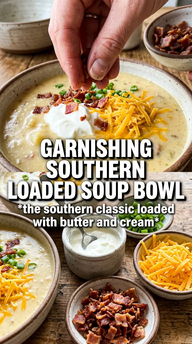 Paula Deen Loaded Baked Potato Soup creamy bacon cheddar