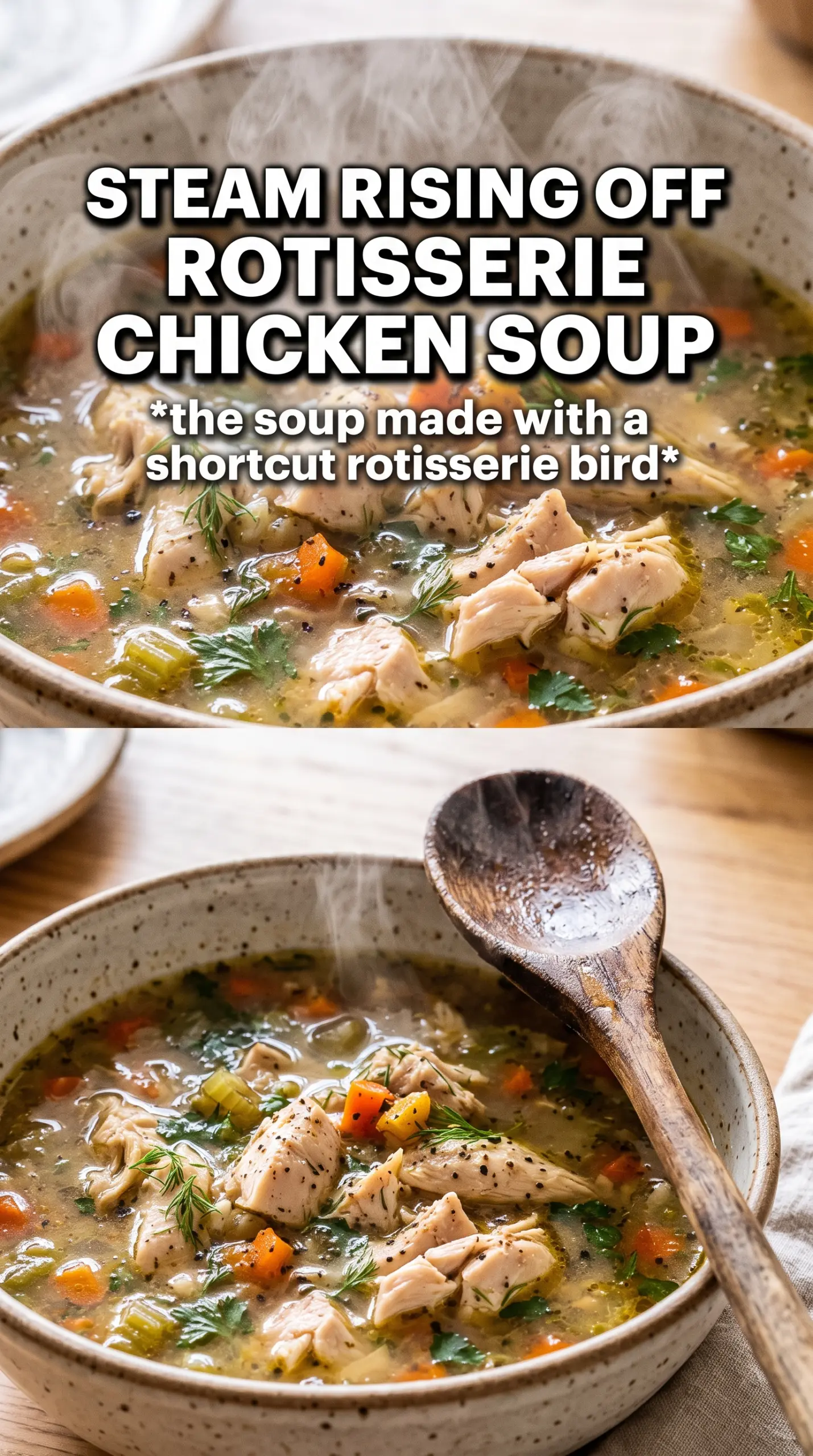 Rotisserie Chicken Noodle Soup golden broth tender noodles