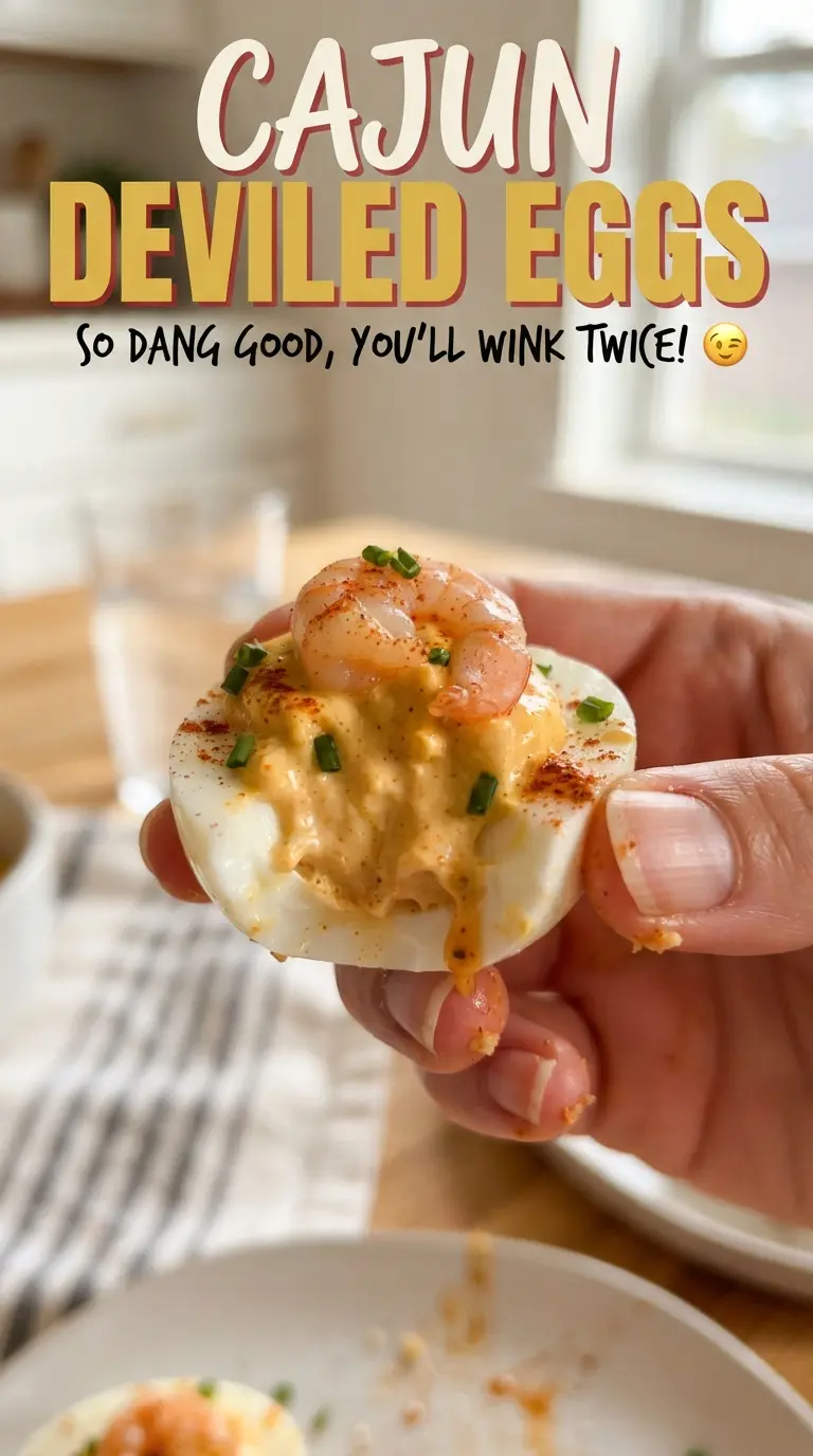 Cajun Deviled Eggs creamy shrimp-topped