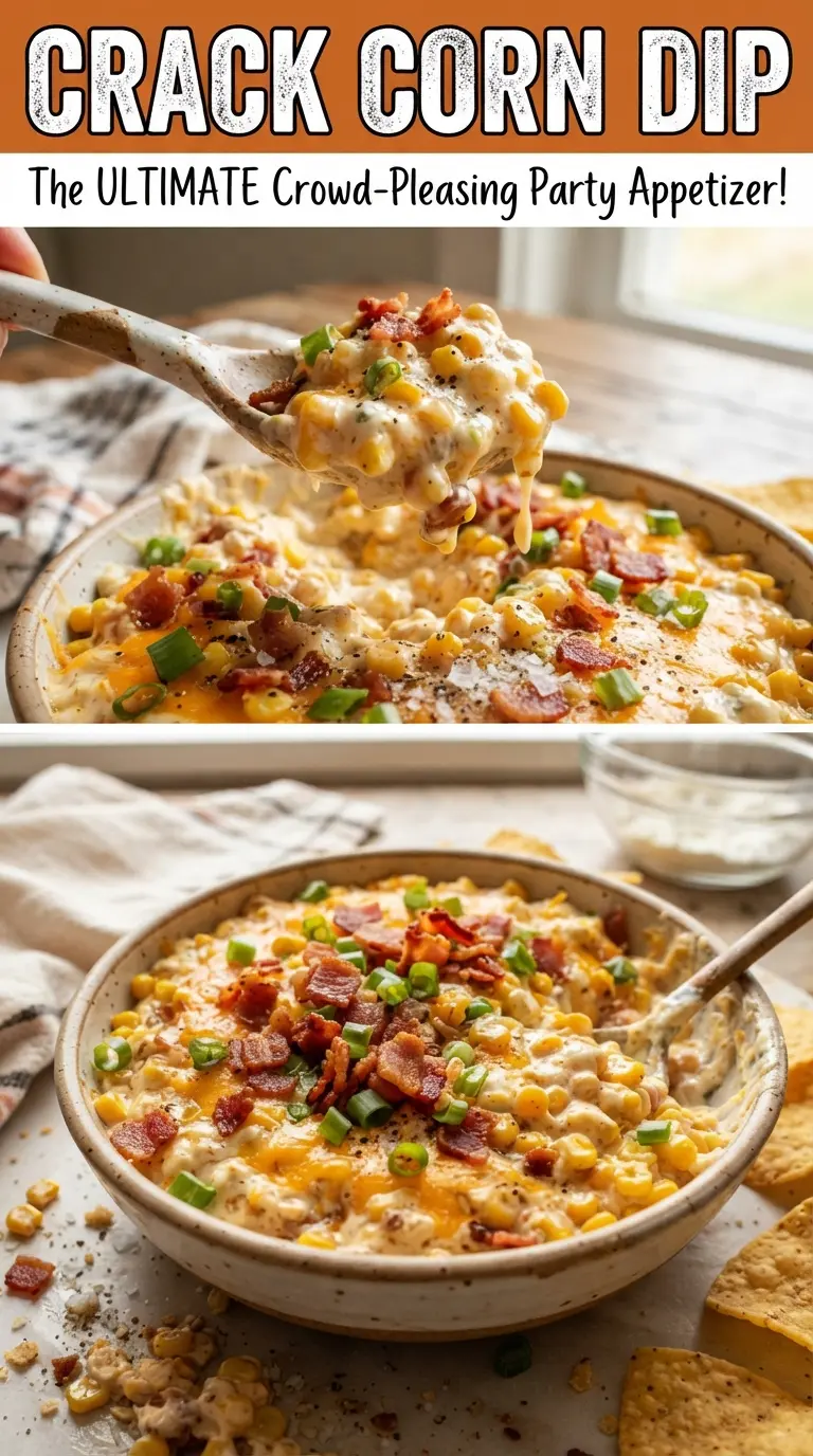 Crack Corn Dip bubbly cheesy bacon