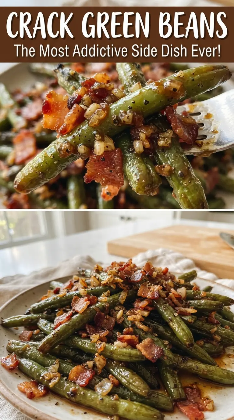 Crack Green Beans sticky caramelized bacon