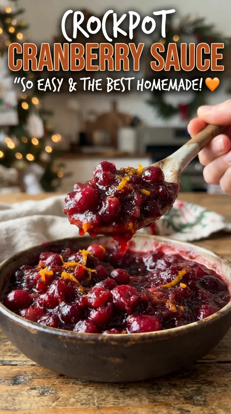 Crockpot Cranberry Sauce glossy orange-spiced