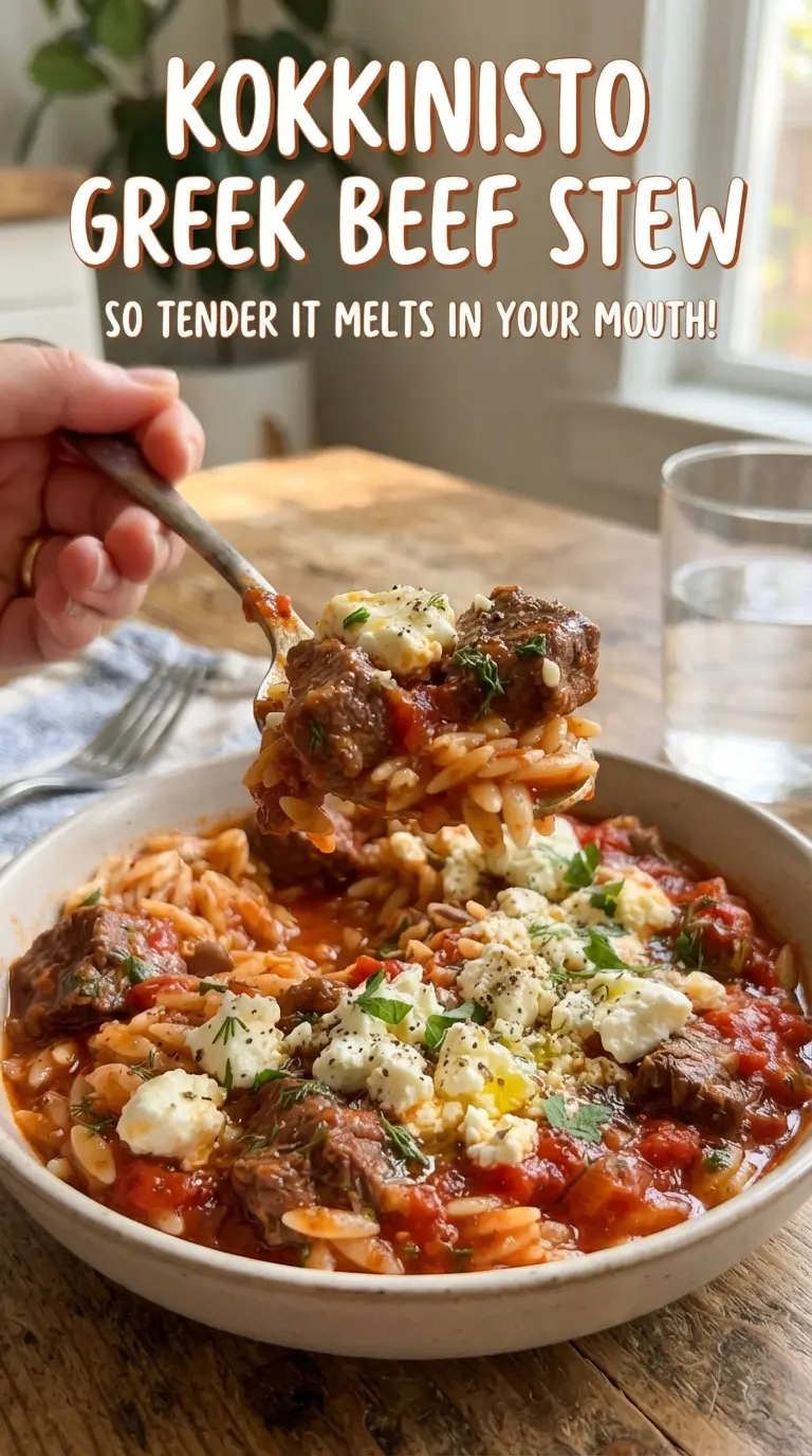 Kokkinisto Greek Beef Stew rich tomato cinnamon
