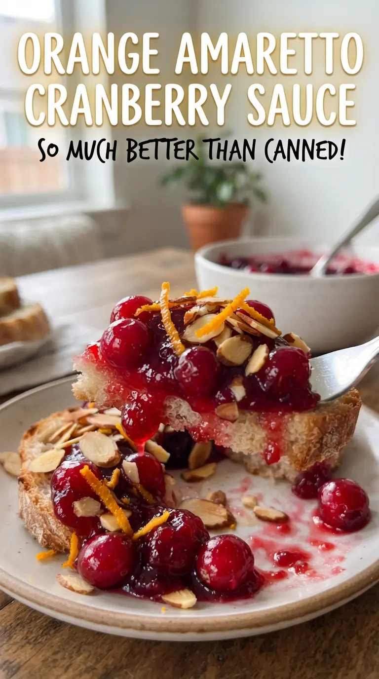 Orange Amaretto Cranberry Sauce glossy citrusy almond