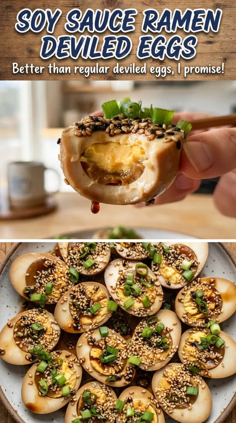 Soy Sauce Ramen Deviled Eggs amber creamy savory