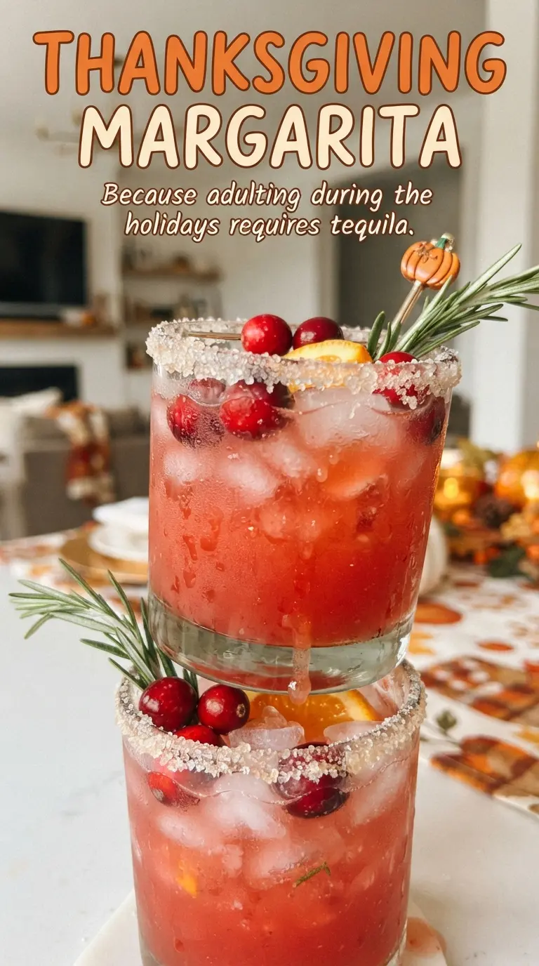Thanksgiving Margarita ruby cranberry apple cinnamon sugar