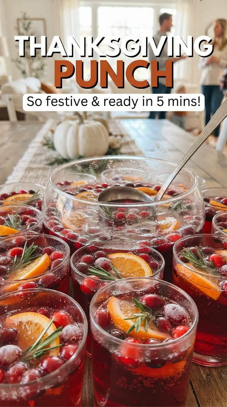 Thanksgiving Punch ruby cranberry orange rosemary